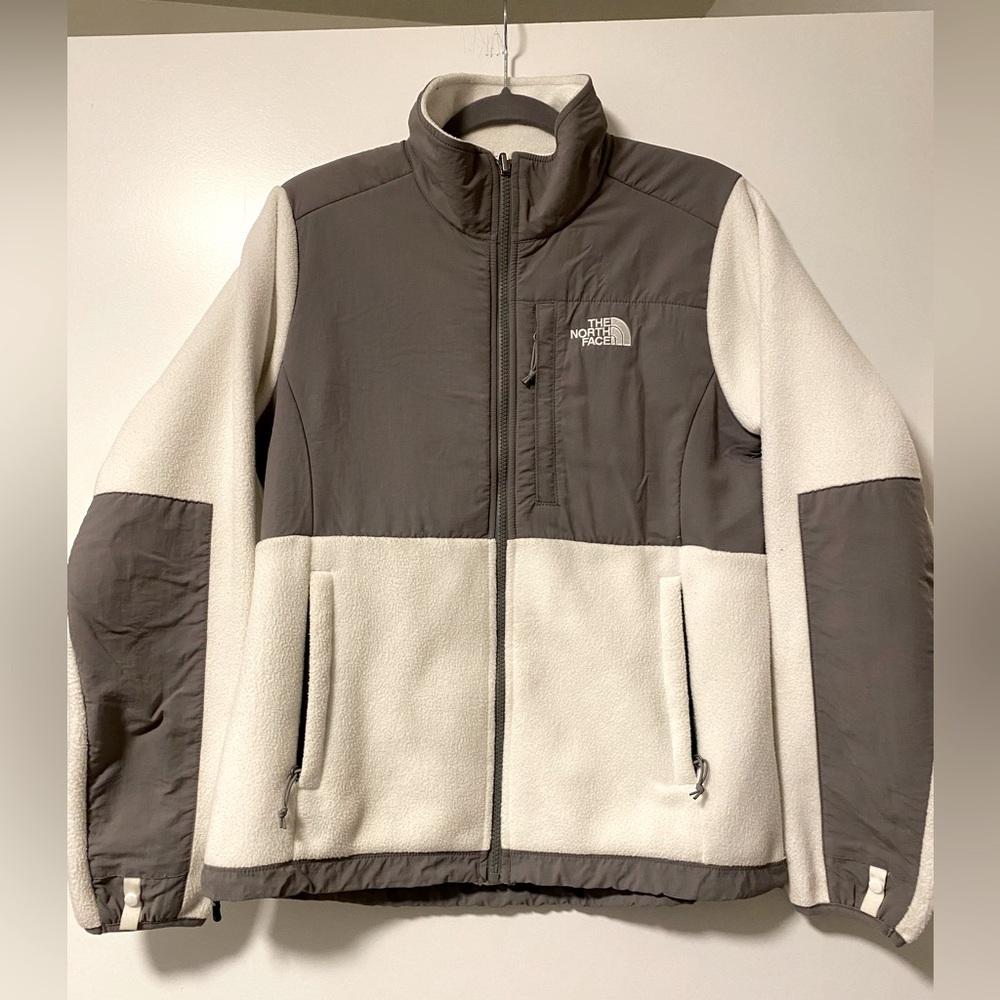 The North Face white and grey fleece